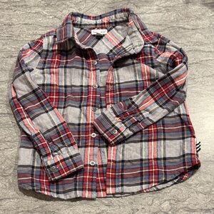 Splendid Kids Plaid Button-Down Shirt - Red, Blue, and Gray